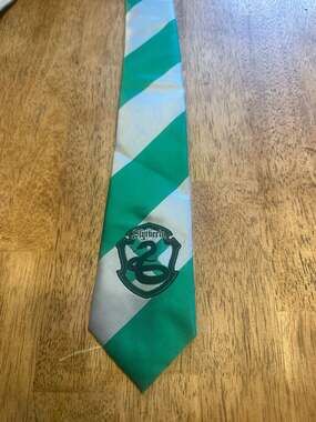 Harry Potter Slytherin House Crest Striped Adult Costume Tie